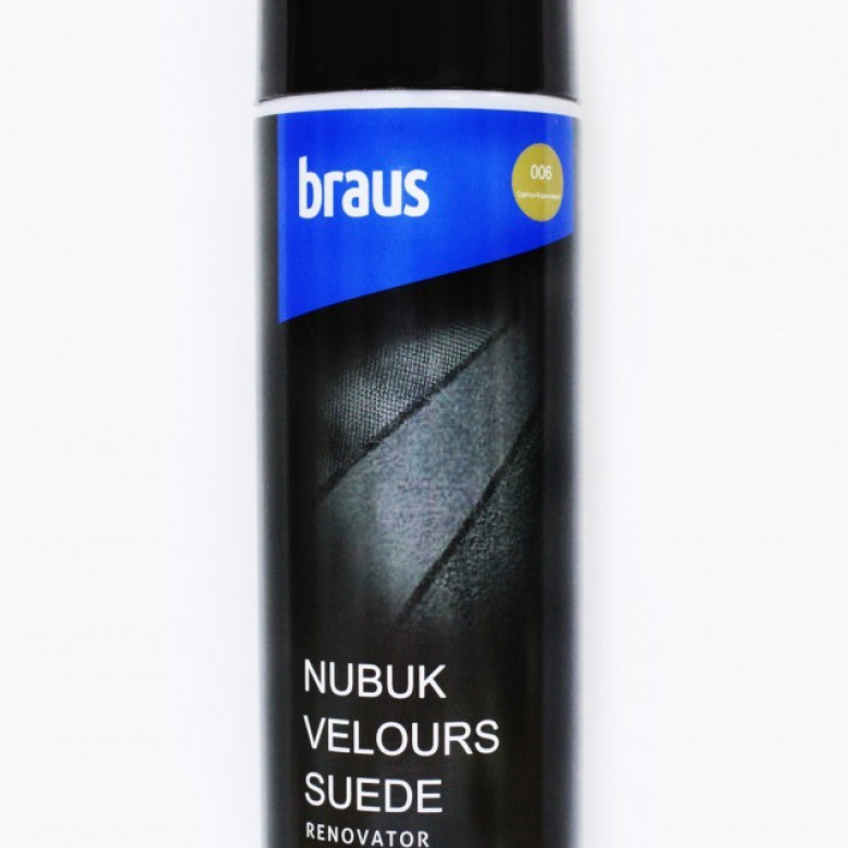 BRAUS Аэрозоль-краска для замши,нубука, велюра ТЕМНО-КОРИЧНЕВЫЙ 250 мл