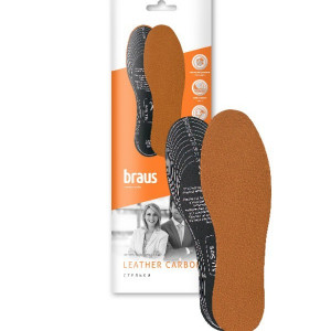 BRAUS Стельки Leather Carbon (кожа+латекс с активированным углем) БЕЖЕВЫЕ БЕЗРАЗМЕРНЫЕ (10511010/220124/3005191, Польша)