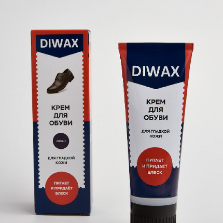 DIWAX Крем для обуви в тубе с губкой ЧЕРНЫЙ 75 мл